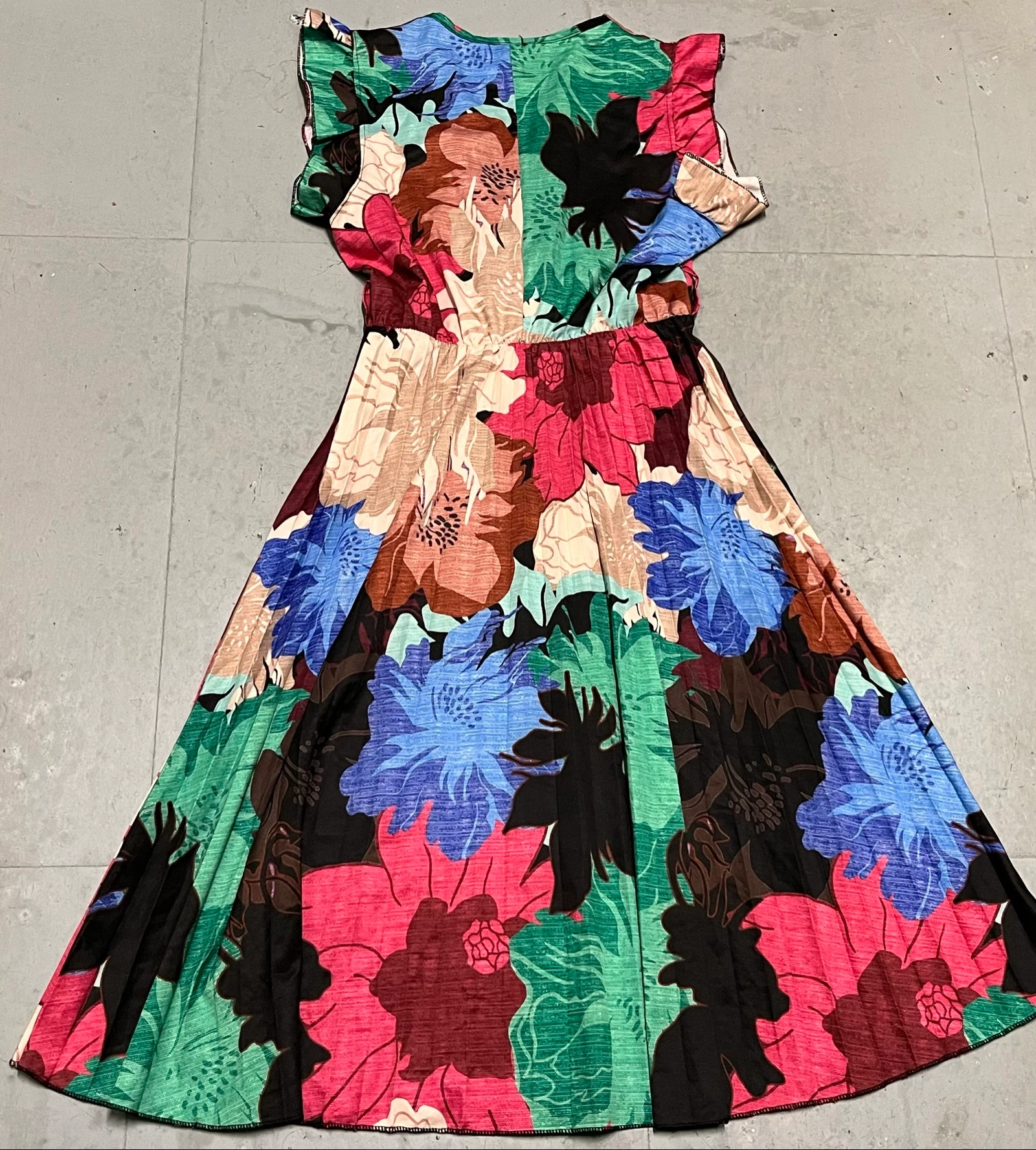 Vestido satinado largo floral multicolor – photo 2